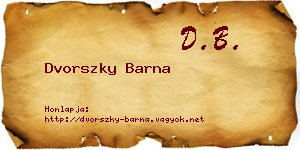 Dvorszky Barna névjegykártya