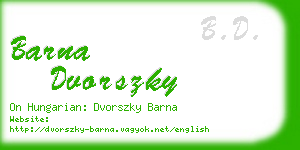 barna dvorszky business card